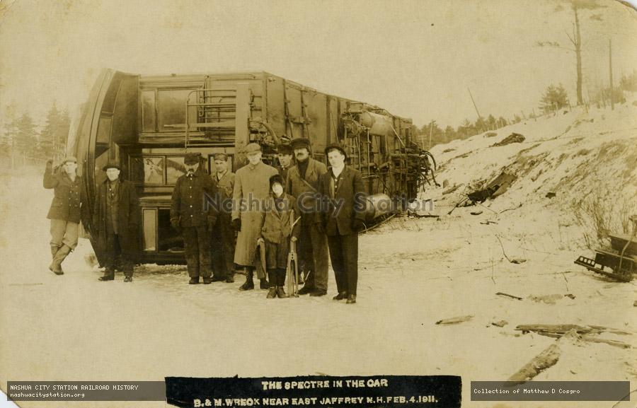 Postcard: The Specter in the Car, Boston & Maine Wreck near East Jaffrey, New Hampshire